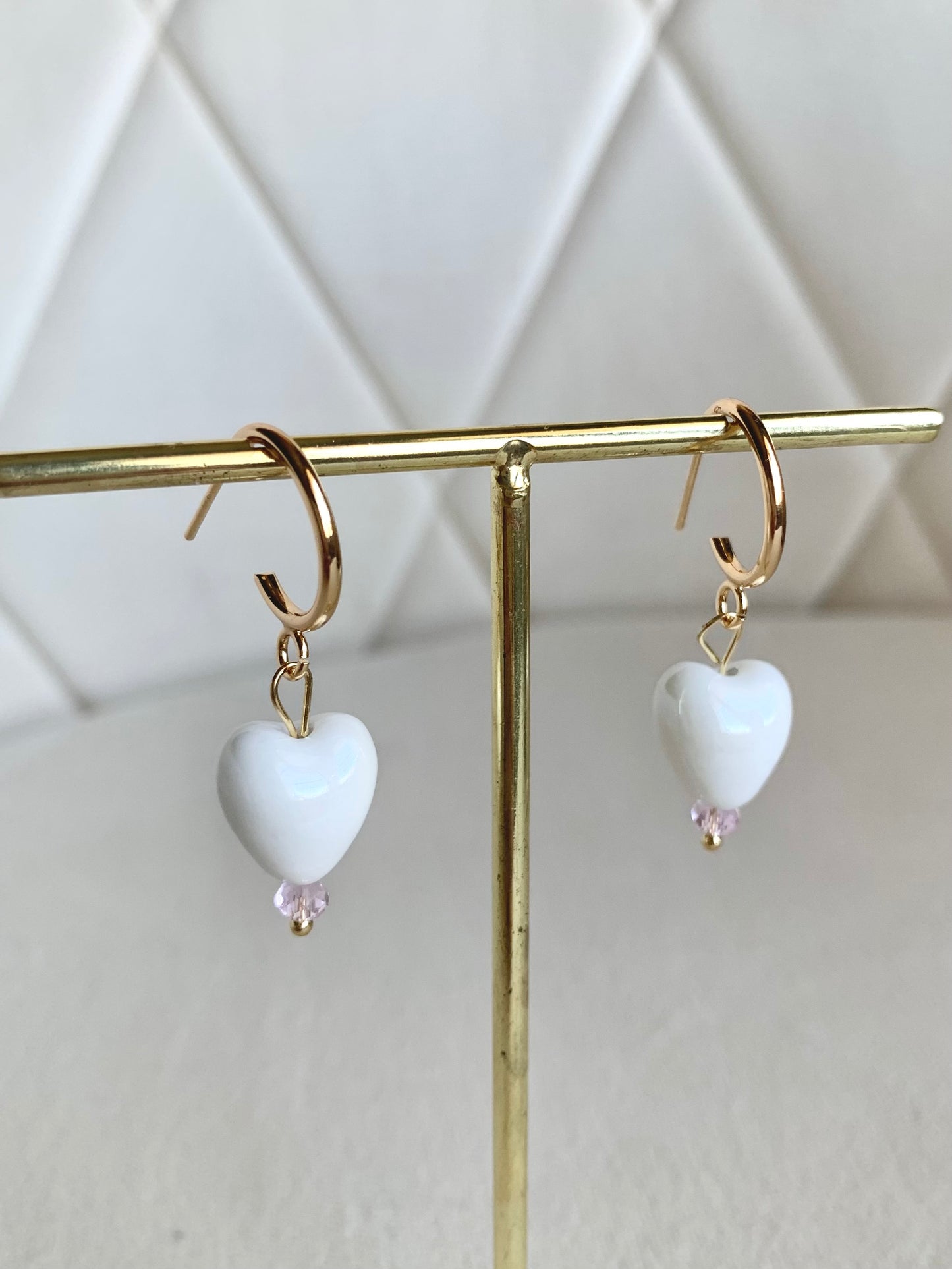 Argollas Glossy Milky Hearts