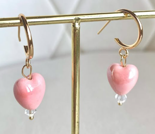 Argollas Glossy Hearts - Blush