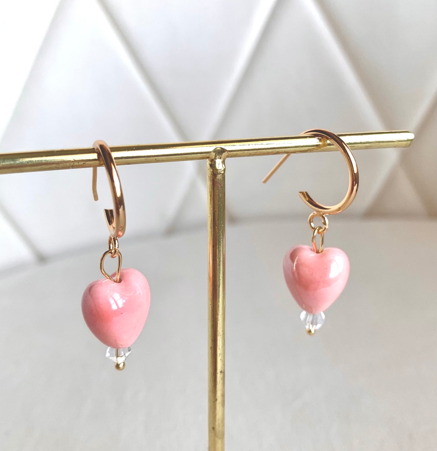 Argollas Glossy Hearts - Blush