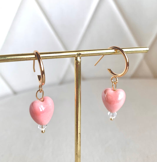 Argollas Glossy Hearts - Blush