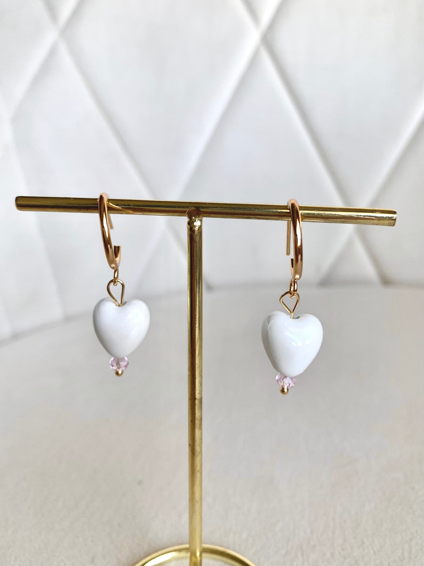 Argollas Glossy Milky Hearts